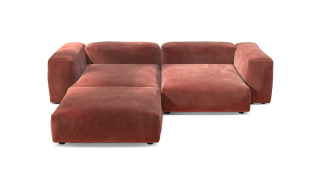 vetsak | Sofa Set 03 - Cord Velour - Brick | Modular Sofa | 3.5 Seater | Big Sofa | Corner Sofa