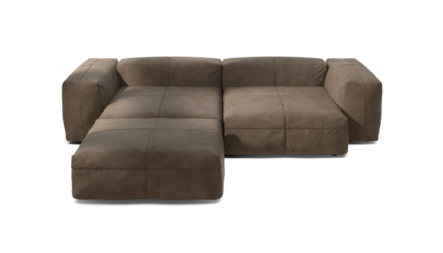 vetsak | Sofa Set 03 - leather - cacao | Modular Sofa | 3.5 Seater | Big Sofa | Corner Sofa