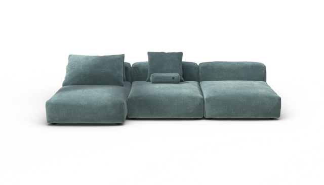 vetsak | Sofa Set 04 - Cord Velour - Mint | Modular Sofa | 5 Seater | Big Sofa