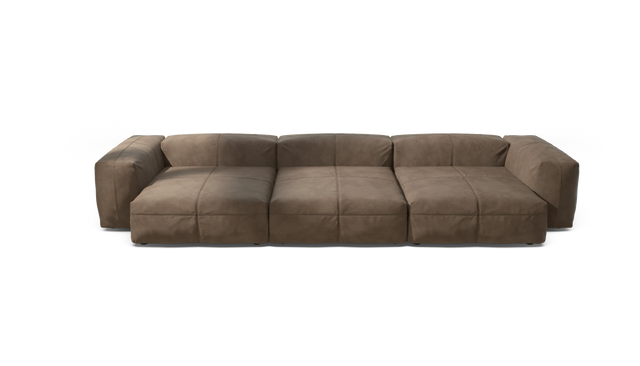 vetsak | Sofa Set 05 - leather - cacao | Modular Sofa | 5 Seater | Big Sofa | Corner Sofa