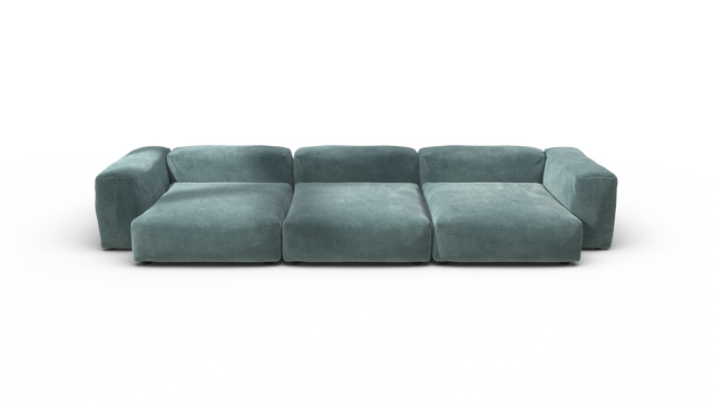 vetsak | Sofa Set 05 - Cord Velour - Mint | Modular Sofa | 5 Seater | Big Sofa | Corner Sofa