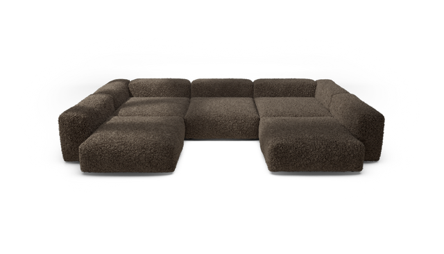 vetsak | Sofa Set 06 - doodle - cacao | Modular Sofa | 6.5 Seater | Big Sofa | U-Shape | Corner Sofa