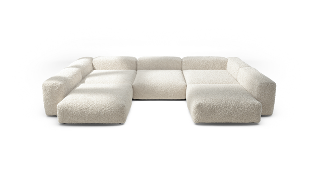 vetsak | Sofa Set 06 - doodle - creme | Modular Sofa | 6.5 Seater | Big Sofa | U-Shape | Corner Sofa