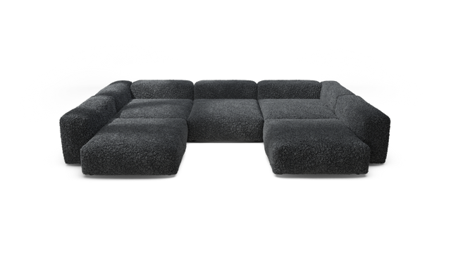 vetsak | Sofa Set 06 - doodle - dark grey | Modular Sofa | 6.5 Seater | Big Sofa | U-Shape | Corner Sofa