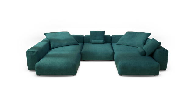 vetsak | Sofa Set 06 - pique - cedar | Modular Sofa | 6.5 Seater | Big Sofa | U-Shape | Corner Sofa
