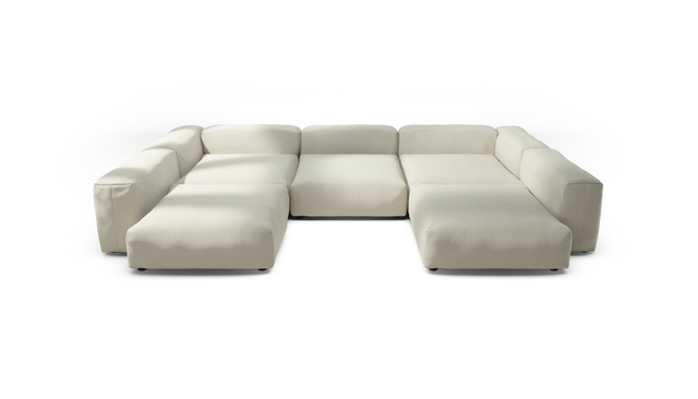vetsak | Sofa Set 06 - pique - creme | Modular Sofa | 6.5 Seater | Big Sofa | U-Shape | Corner Sofa
