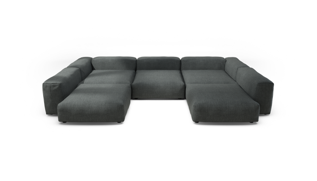 vetsak | Sofa Set 06 - pique - dark grey | Modular Sofa | 6.5 Seater | Big Sofa | U-Shape | Corner Sofa