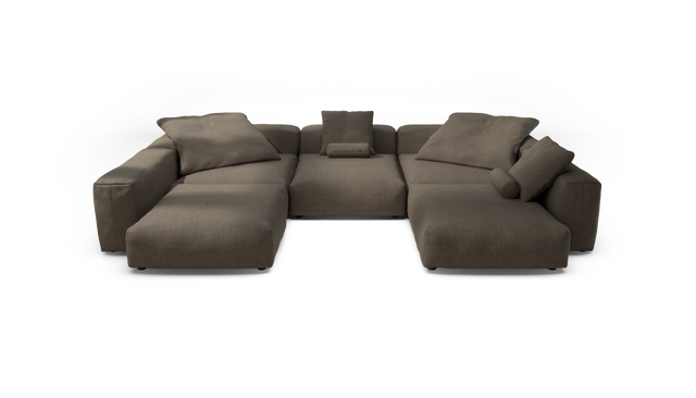 vetsak | Sofa Set 06 - pique - taupe | Modular Sofa | 6.5 Seater | Big Sofa | U-Shape | Corner Sofa