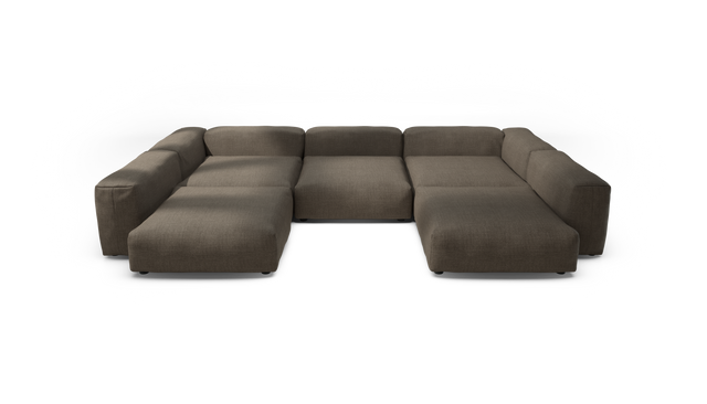vetsak | Sofa Set 06 - pique - taupe | Modular Sofa | 6.5 Seater | Big Sofa | U-Shape | Corner Sofa