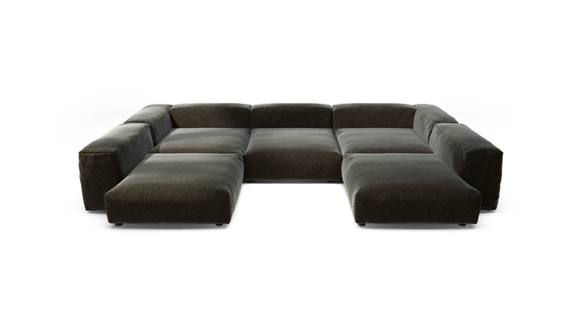 vetsak | Sofa Set 06 - suave - anthracite | Modular Sofa | 6.5 Seater | Big Sofa | U-Shape | Corner Sofa