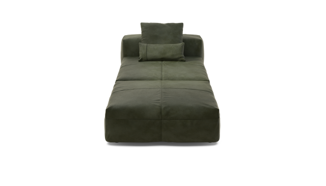 vetsak | Sofa Set 07 - Sun Lounger - leather - olive | Modular Sofa | 2 Seater | Daybed | Chaiselounge