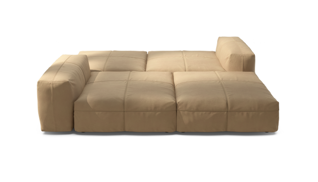 vetsak | Sofa Set 08 - Daybed - leather - beige | Modular Sofa | 6 Seater | Outdoor Island | Double lounger