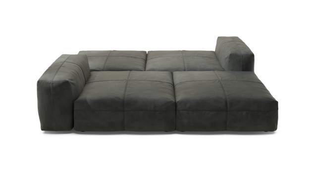 vetsak | Sofa Set 08 - Daybed - leather - dark grey | Modular Sofa | 6 Seater | Outdoor Island | Double lounger