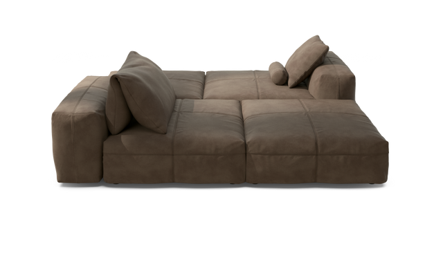 vetsak | Sofa Set 08 - Daybed - leather - cacao | Modular Sofa | 6 Seater | Outdoor Island | Double lounger