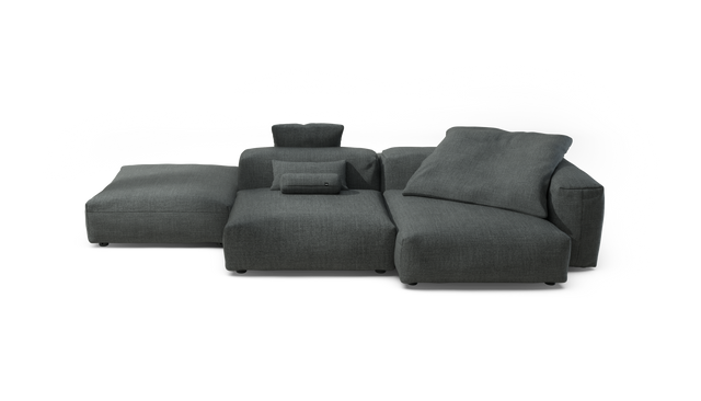 vetsak | Sofa Set 09 - The Island - pique - dark grey | Modular Sofa | 7 Seater | Sofa Island