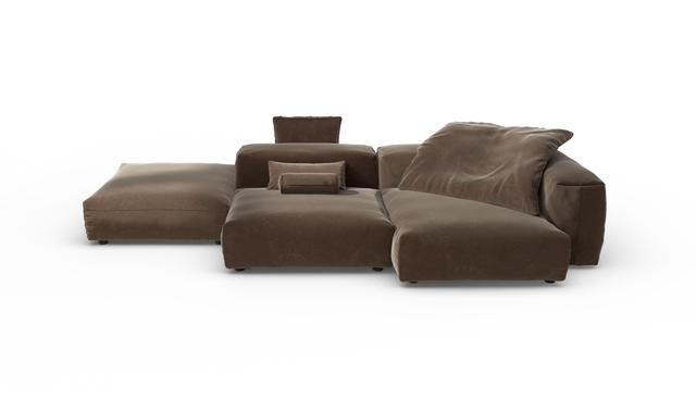 vetsak | Sofa Set 09 - The Island - suave - espresso | Modular Sofa | 7 Seater | Sofa Island