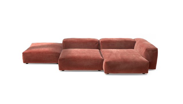vetsak | Sofa Set 09 - The Island - Cord Velour - Brick | Modular Sofa | 7 Seater | Sofa Island