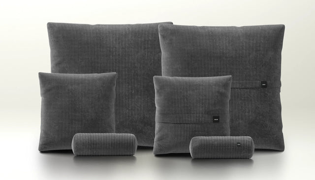 pillow set 3 - cord velour - dark grey