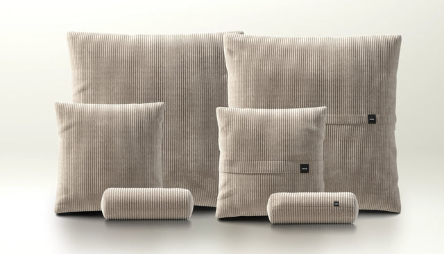 pillow set 3 - cord velour - platinum