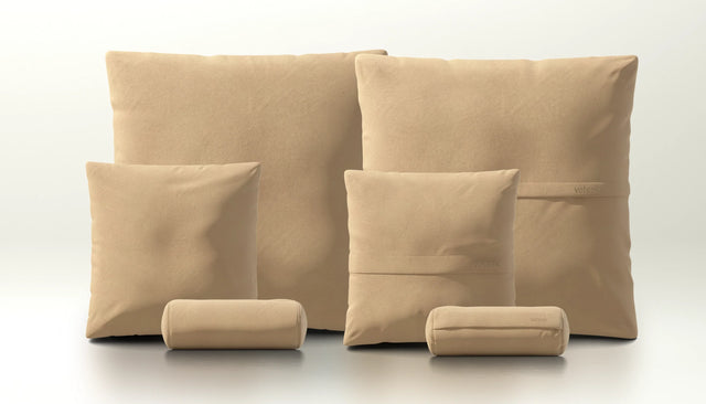 pillow set 3 - leather - beige