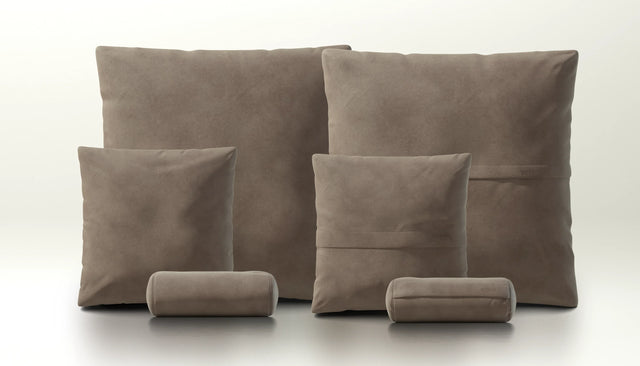 pillow set 3 - leather - cacao