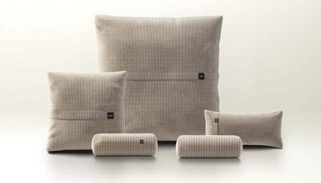 pillow set 4 - cord velour - platinum