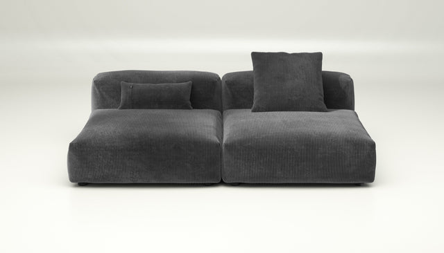 vetsak | Sofa Set 01 Large - cord velour - dark grey | Modular Sofa | 3.5 Seater