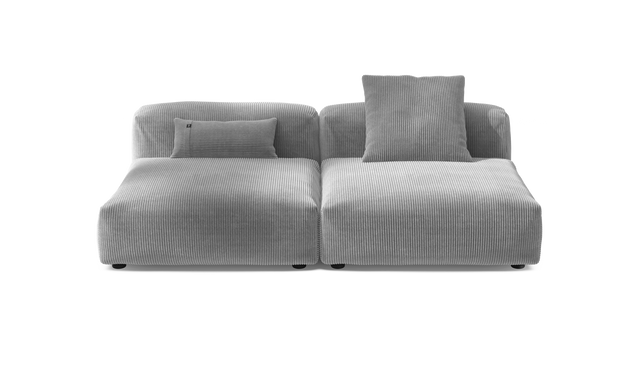 vetsak | Sofa Set 01 Large - Cord Velour - Light Grey | Modular Sofa | 3.5 Seater