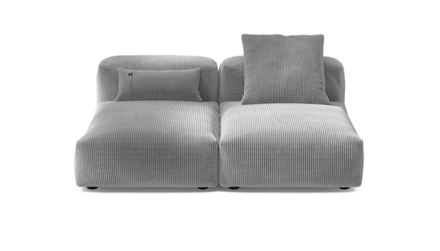 vetsak | Sofa Set 01 Medium - Cord Velour - Light Grey | Modular Sofa | 2.5 Seater