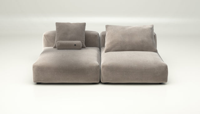 vetsak | Sofa Set 01 XLarge - cord velour - platinum | Modular Sofa | 3.5 Seater