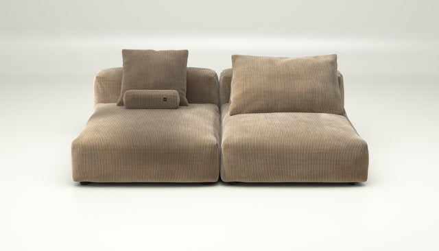 vetsak | Sofa Set 01 XLarge - cord velour - sand | Modular Sofa | 3.5 Seater