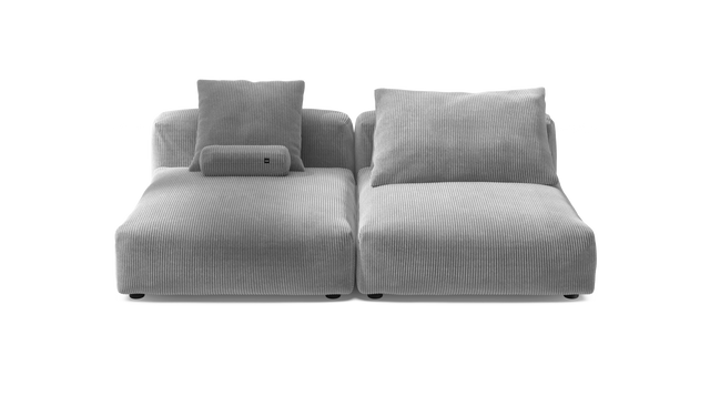 vetsak | Sofa Set 01 XLarge - Cord Velour - Light Grey | Modular Sofa | 3.5 Seater