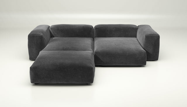 vetsak | Sofa Set 03 - cord velour - dark grey | Modular Sofa | 3.5 Seater | Big Sofa | Corner Sofa