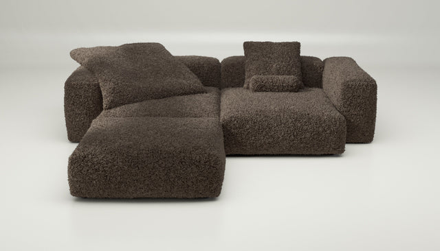 vetsak | Sofa Set 03 - doodle - cacao | Modular Sofa | 3.5 Seater | Big Sofa | Corner Sofa