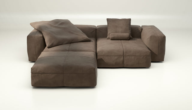 vetsak | Sofa Set 03 - leather - cacao | Modular Sofa | 3.5 Seater | Big Sofa | Corner Sofa