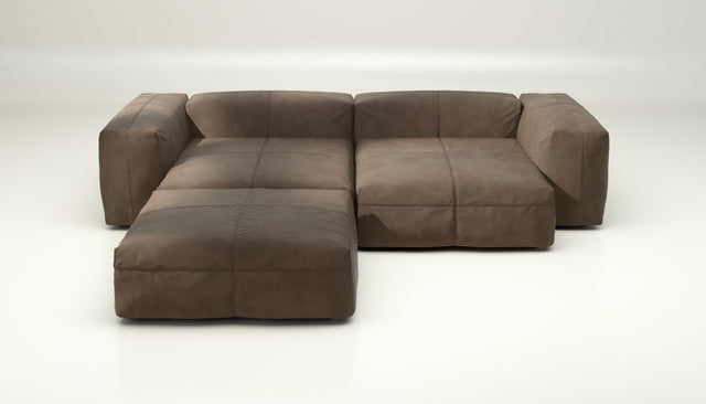 vetsak | Sofa Set 03 - leather - cacao | Modular Sofa | 3.5 Seater | Big Sofa | Corner Sofa
