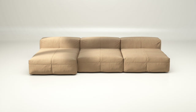 vetsak | Sofa Set 04 - leather - beige | Modular Sofa | 5 Seater | Big Sofa