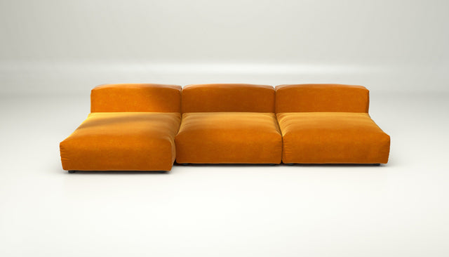 vetsak | Sofa Set 04 - suave - orange blaze | Modular Sofa | 5 Seater | Big Sofa
