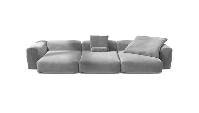 vetsak | Sofa Set 05 - Cord Velour - Light Grey | Modular Sofa | 5 Seater | Big Sofa | Corner Sofa