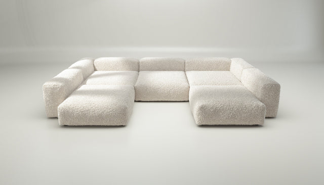 vetsak | Sofa Set 06 - doodle - creme | Modular Sofa | 6.5 Seater | Big Sofa | U-Shape | Corner Sofa