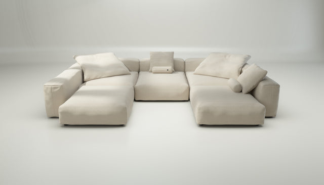 vetsak | Sofa Set 06 - pique - beige | Modular Sofa | 6.5 Seater | Big Sofa | U-Shape | Corner Sofa