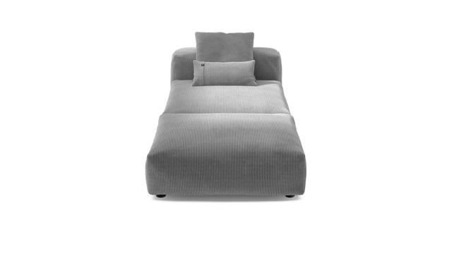 vetsak | Sofa Set 07 - Sun Lounger - Cord Velour - Light Grey | Modular Sofa | 2 Seater | Daybed | Chaiselounge