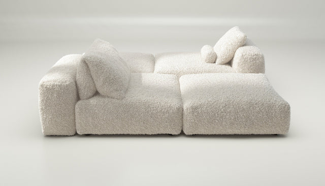 vetsak | Sofa Set 08 - Daybed - doodle - creme | Modular Sofa | 6 Seater | Outdoor Island | Double lounger