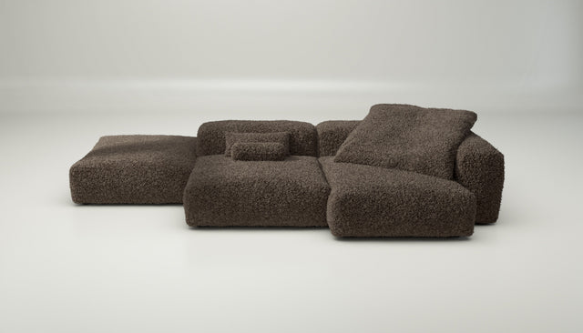 vetsak | Sofa Set 09 - The Island - doodle - cacao | Modular Sofa | 7 Seater | Sofa Island